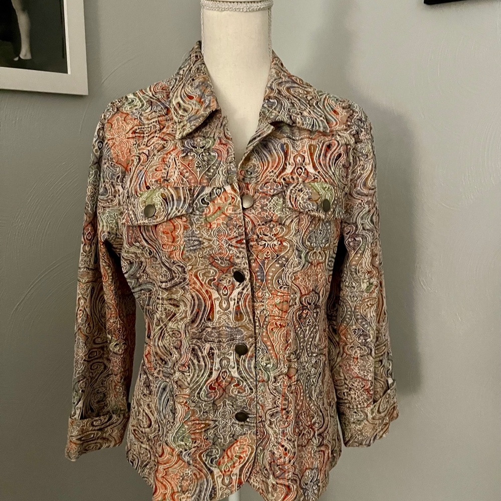 Colorful Paisley Button-Up Jacket